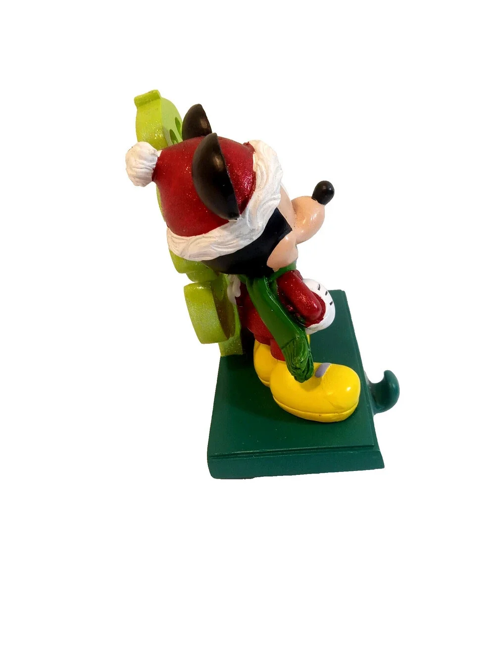 Disney Mickey Mouse 3D Christmas Stocking Hanger Green Whimsical Holiday Vibes